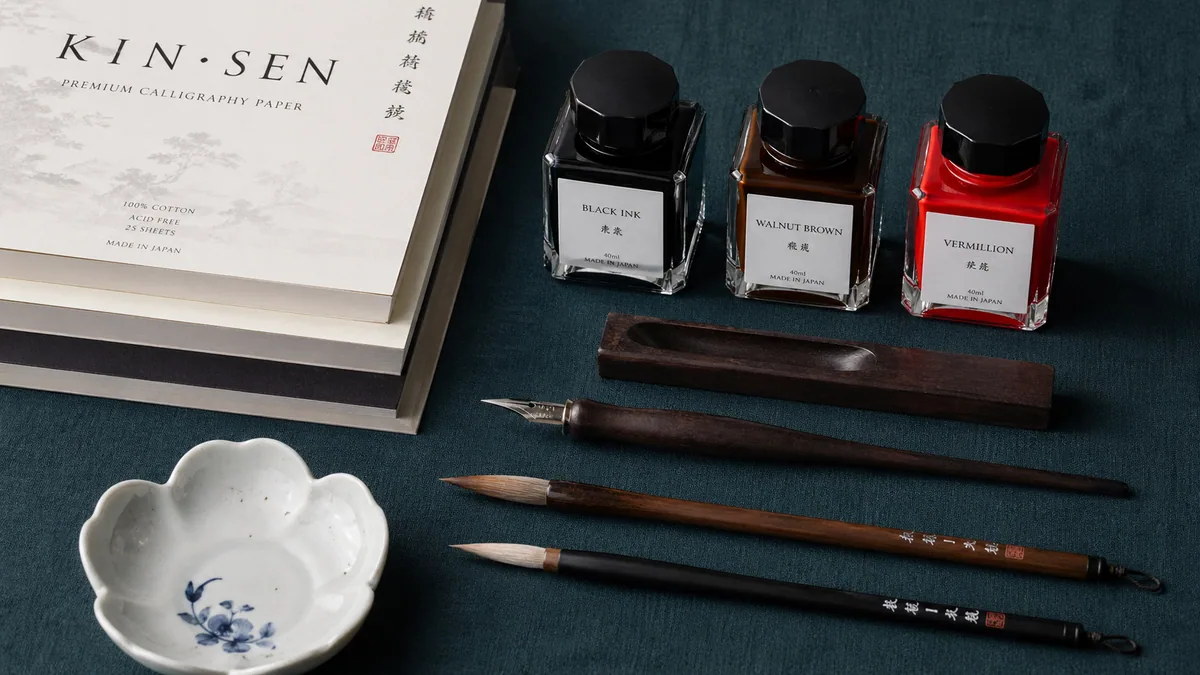Calligraphy Materials Guide — illustrated cover image