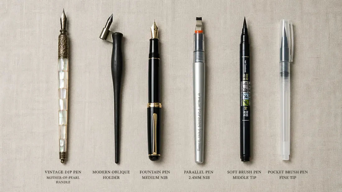 Complete Guide to Calligraphy Pens — illustrated cover image