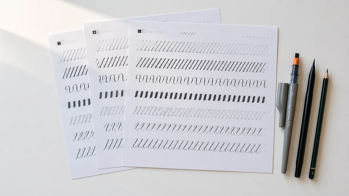 Calligraphy Practice Sheets — illustrated cover image