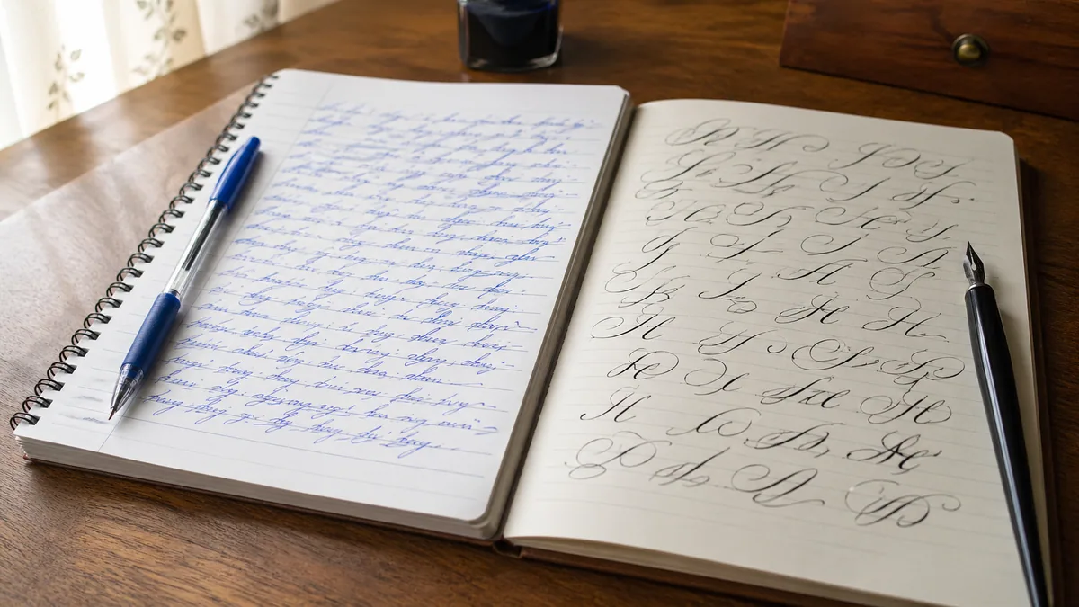 Cursive vs. Calligraphy — illustrated cover image