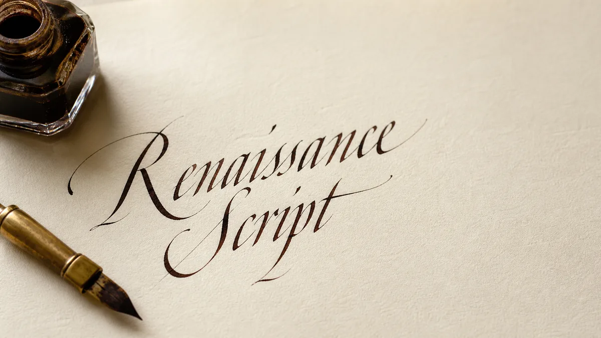 Italic calligraphy exemplar showing elegant Renaissance script