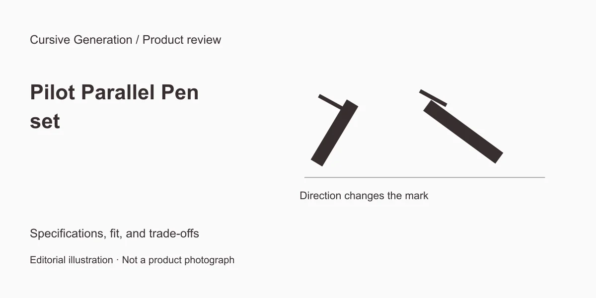 Pilot Parallel Pen set review: do you need four widths?. Editorial illustration, not a product photograph.