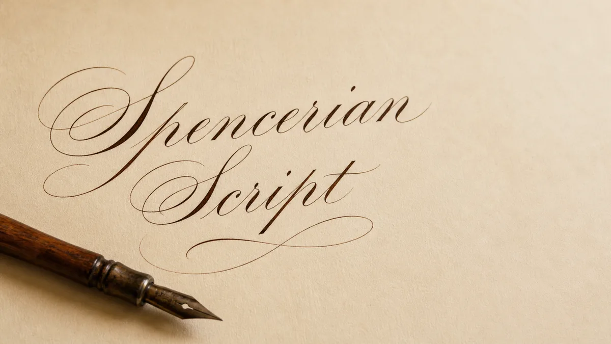Spencerian calligraphy exemplar showing flowing business script