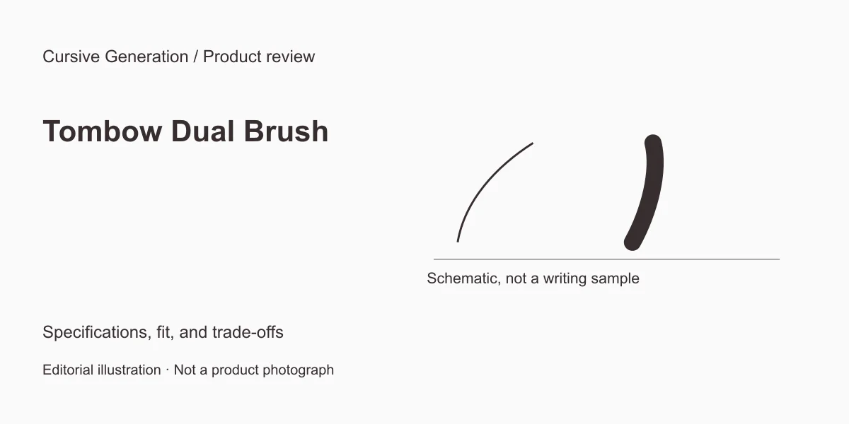 Tombow Dual Brush review: the Primary ten-piece set. Editorial illustration, not a product photograph.
