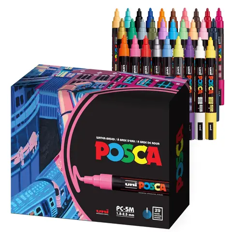 Uni Posca Paint Markers 5M (Set of 29)