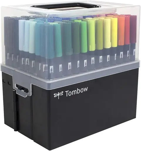 Tombow Dual Brush Pen 108-Color Set with Case