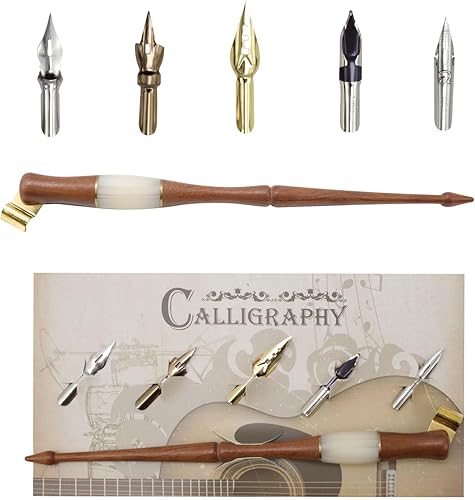 Wood Calligraphy Oblique Dip Pen Holder Set product image