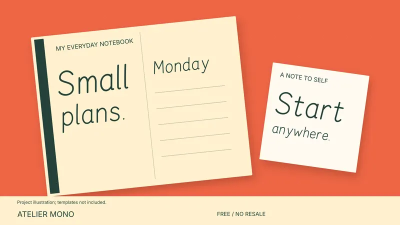 Atelier Mono: illustrated project idea; templates not included