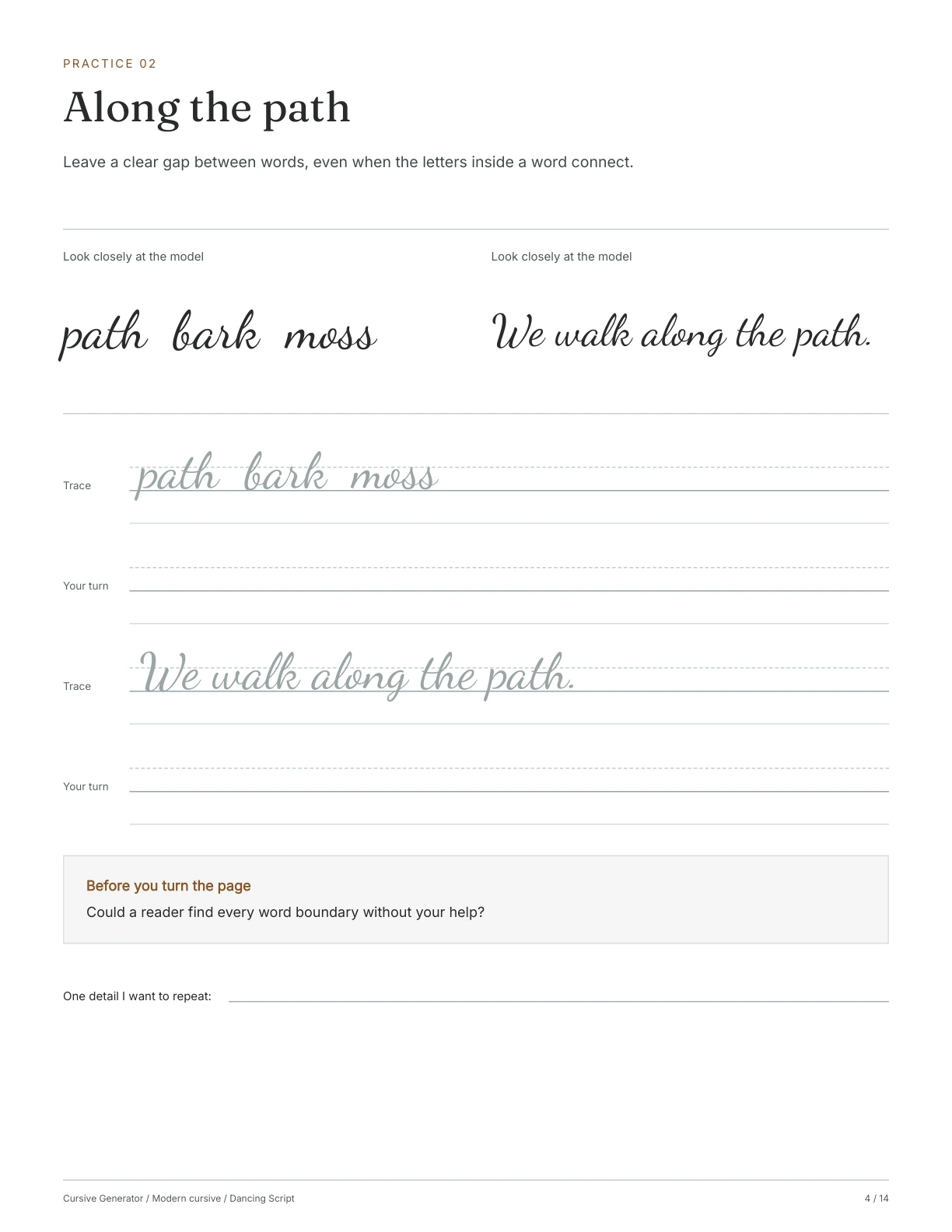 Page 4: Along the path