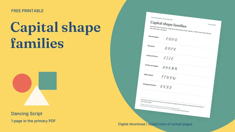 Capital shape families: styled actual-page preview