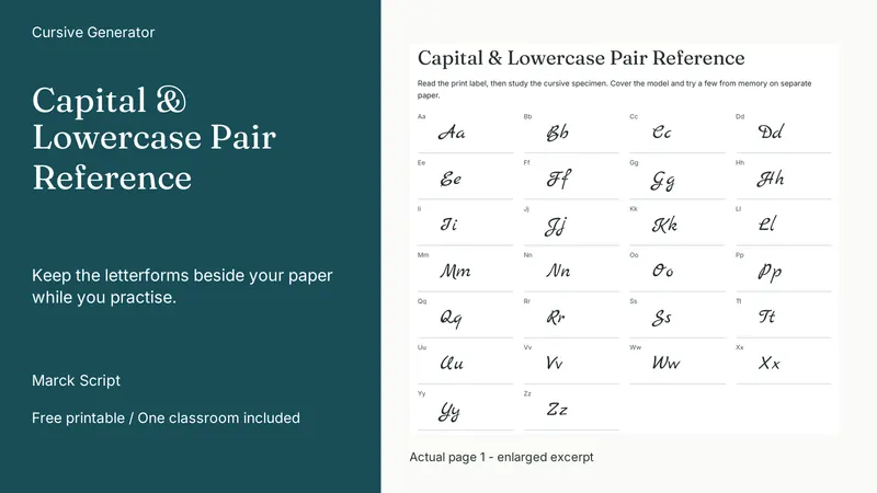 Capital & Lowercase Pair Reference: actual page excerpt