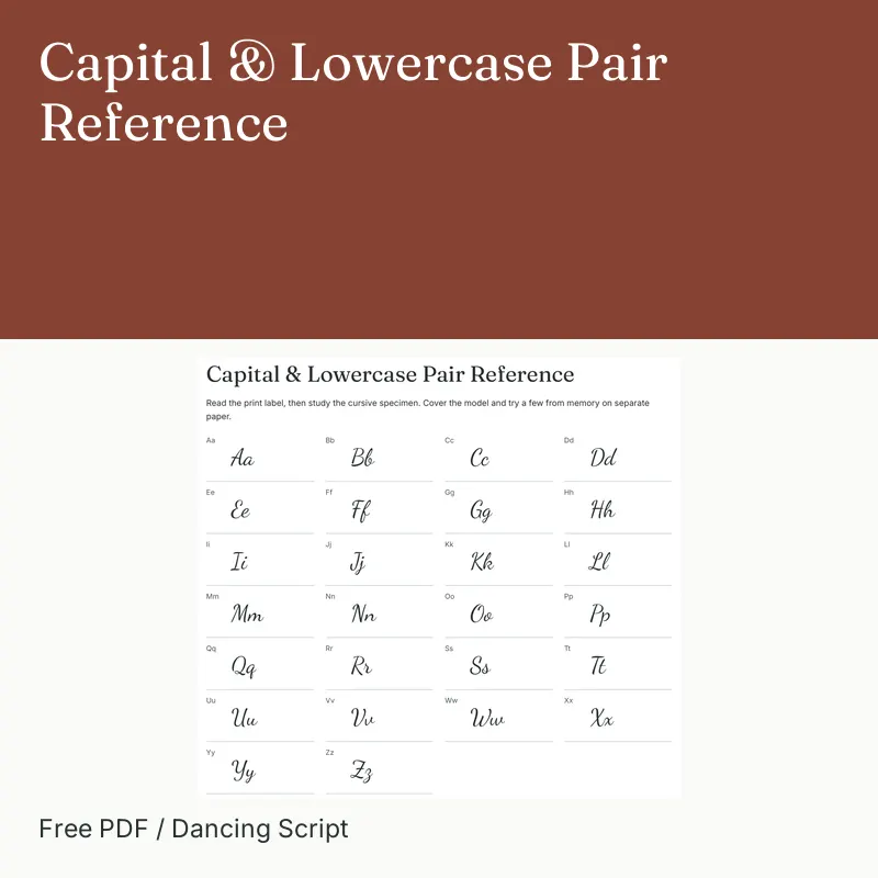 Capital & Lowercase Pair Reference