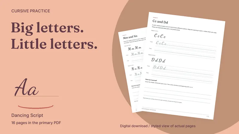Capital-Lowercase Pairing Workbook: styled actual-page preview