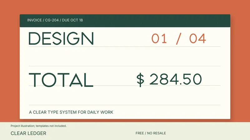 Clear Ledger: illustrated project idea; templates not included