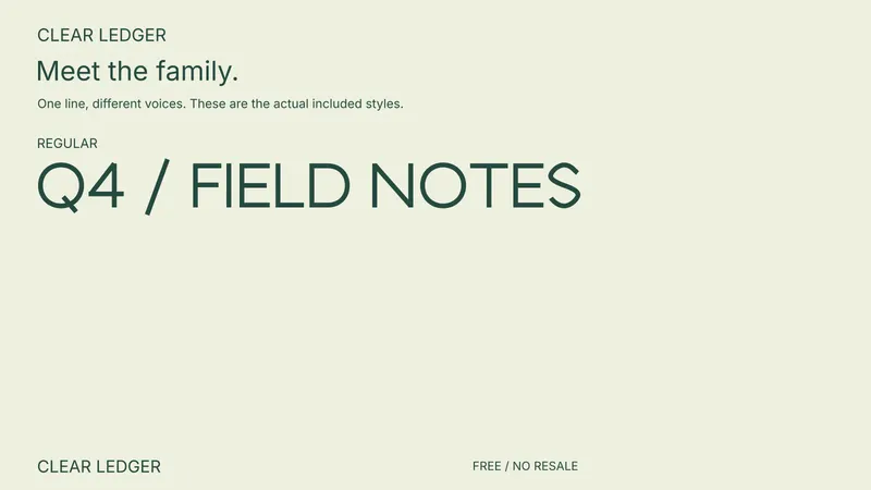 Clear Ledger: the included free style