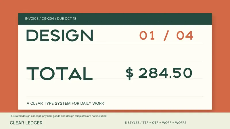 Clear Ledger used in an illustrated design