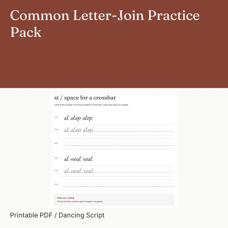 Common Letter-Join Practice Pack