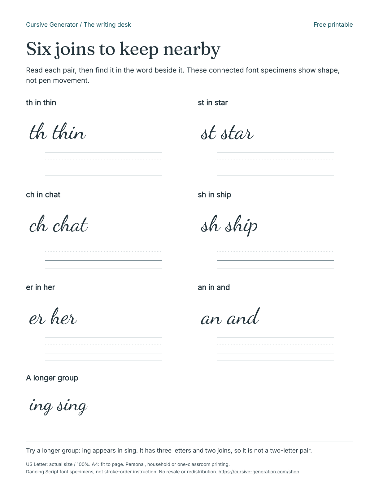 Printable page from Six joins to keep nearby - Free Printable