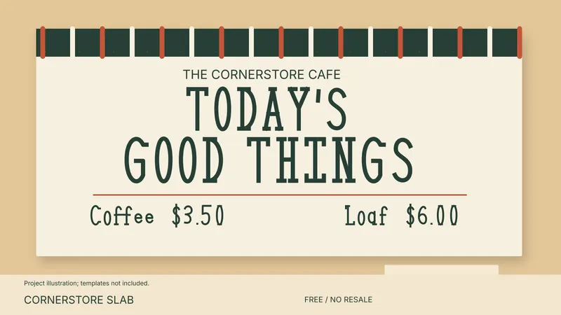 Cornerstore Slab: illustrated project idea; templates not included
