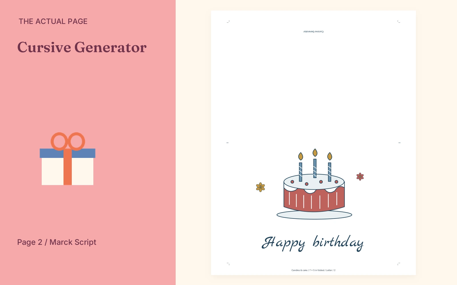 Complete actual page 2: Cursive Generation