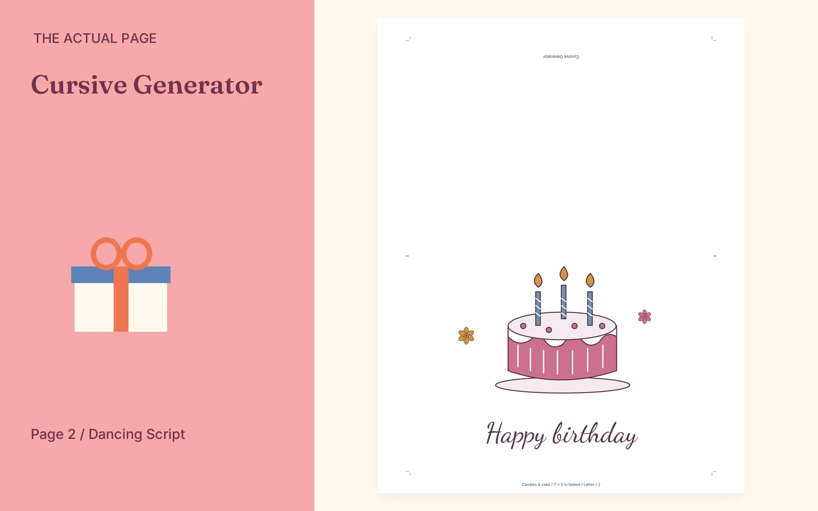 Complete actual page 2: Cursive Generation