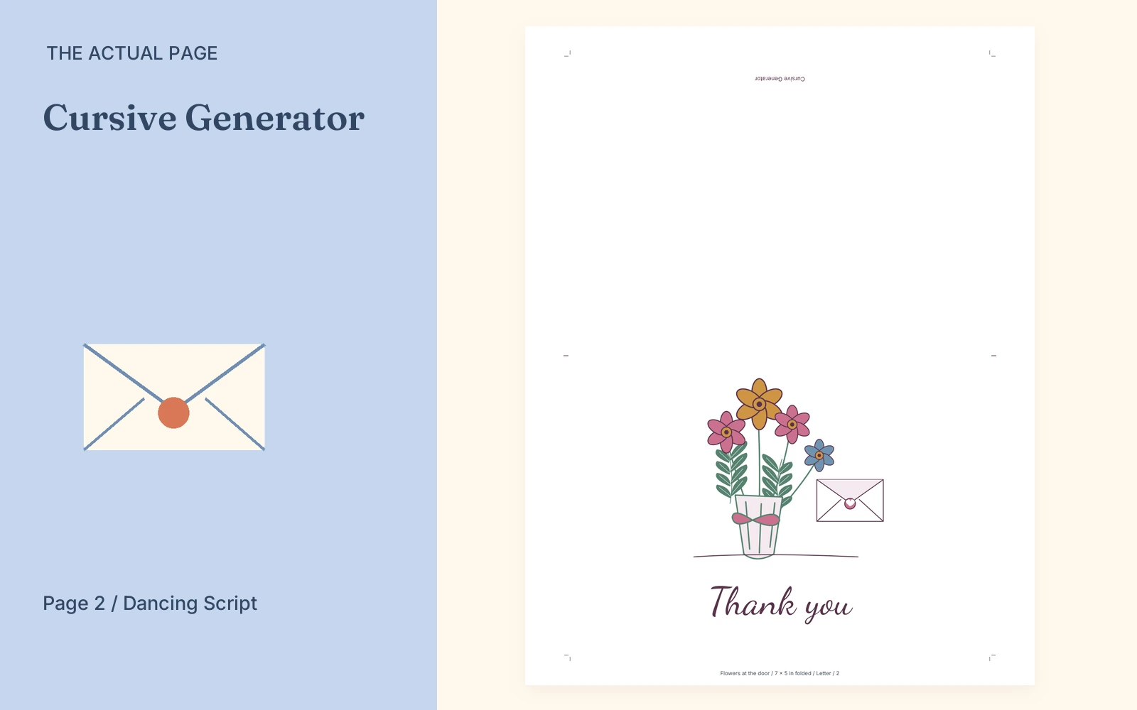 Complete actual page 2: Cursive Generation