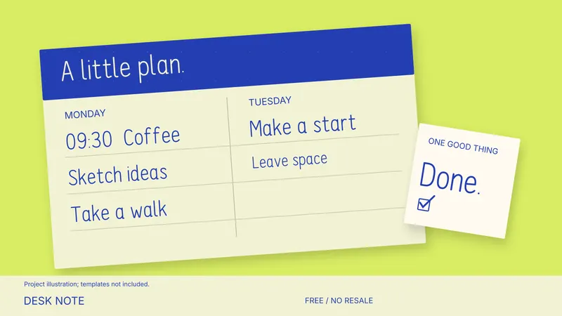 Desk Note: illustrated project idea; templates not included