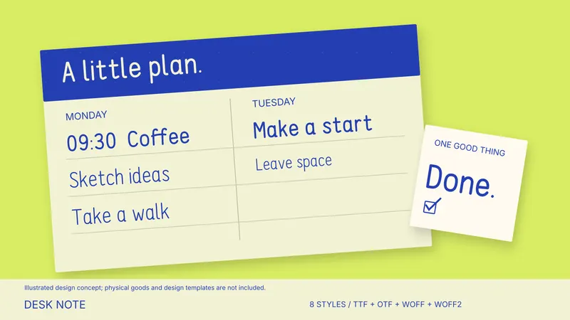 Desk Note used in an illustrated design