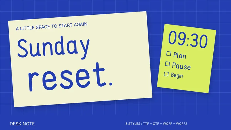 Desk Note paid font family