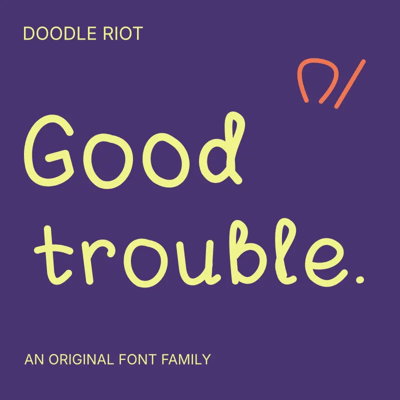 Doodle Riot paid font family thumbnail