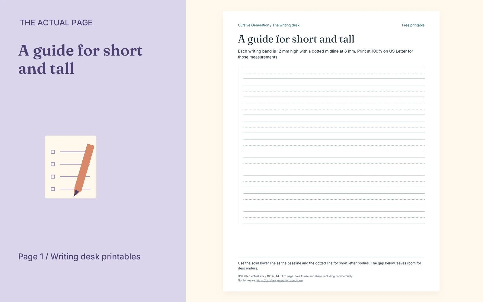 Complete actual page 1: A guide for short and tall