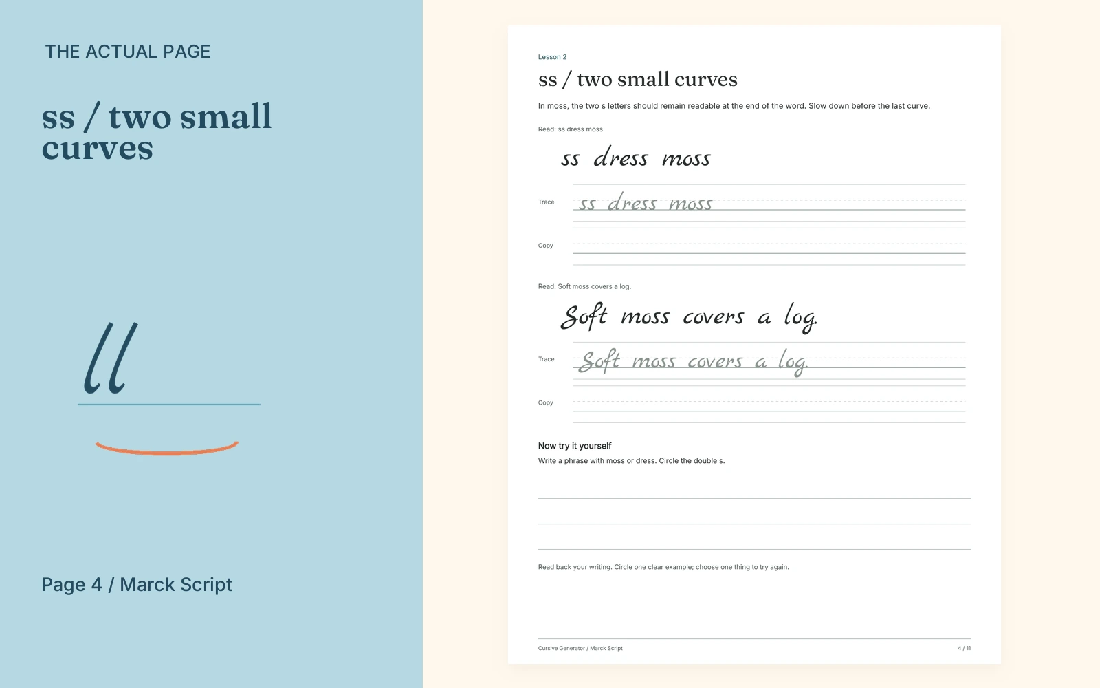 Complete actual page 4: ss / two small curves