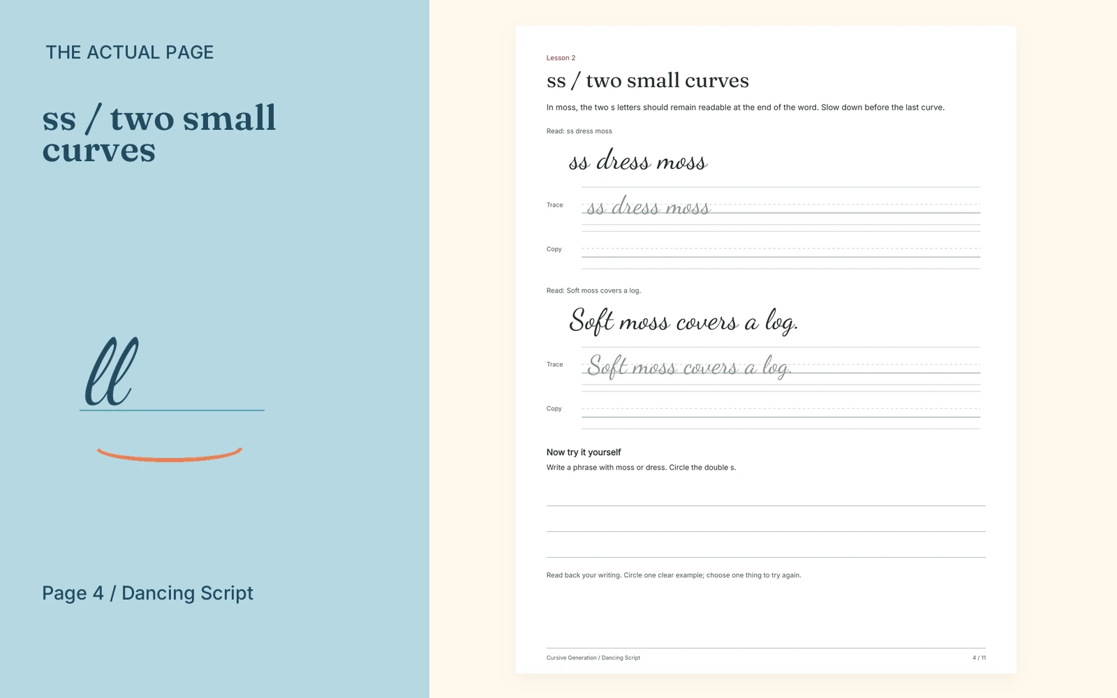 Complete actual page 4: ss / two small curves