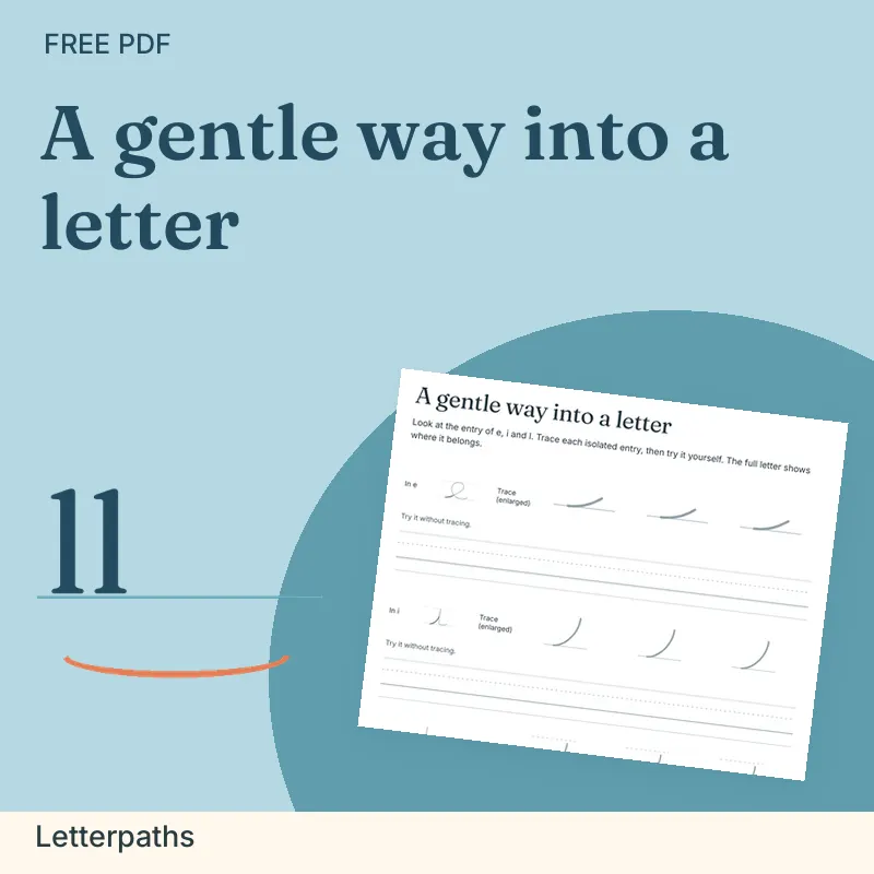 A gentle way into a letter, Letterpaths: illustrated preview with actual page excerpt