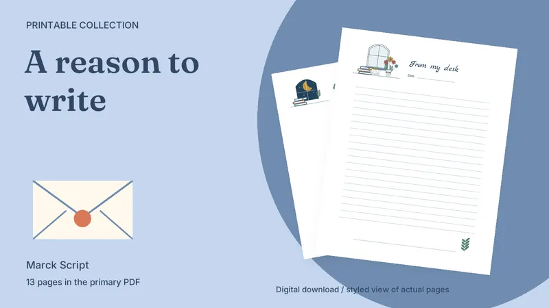 Everyday Letter Paper Set: styled actual-page preview