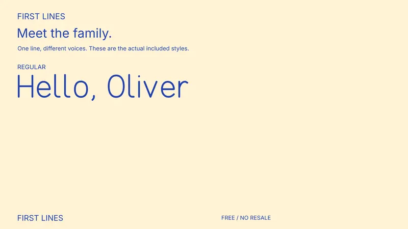 First Lines: the included free style