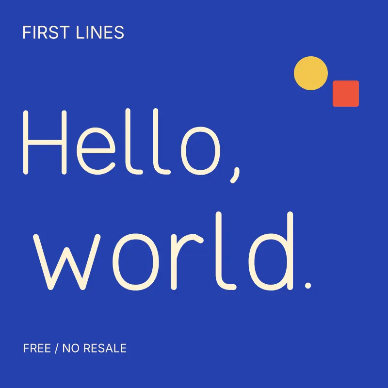 First Lines: free font preview