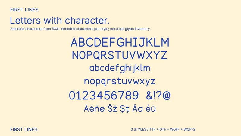 First Lines character coverage preview