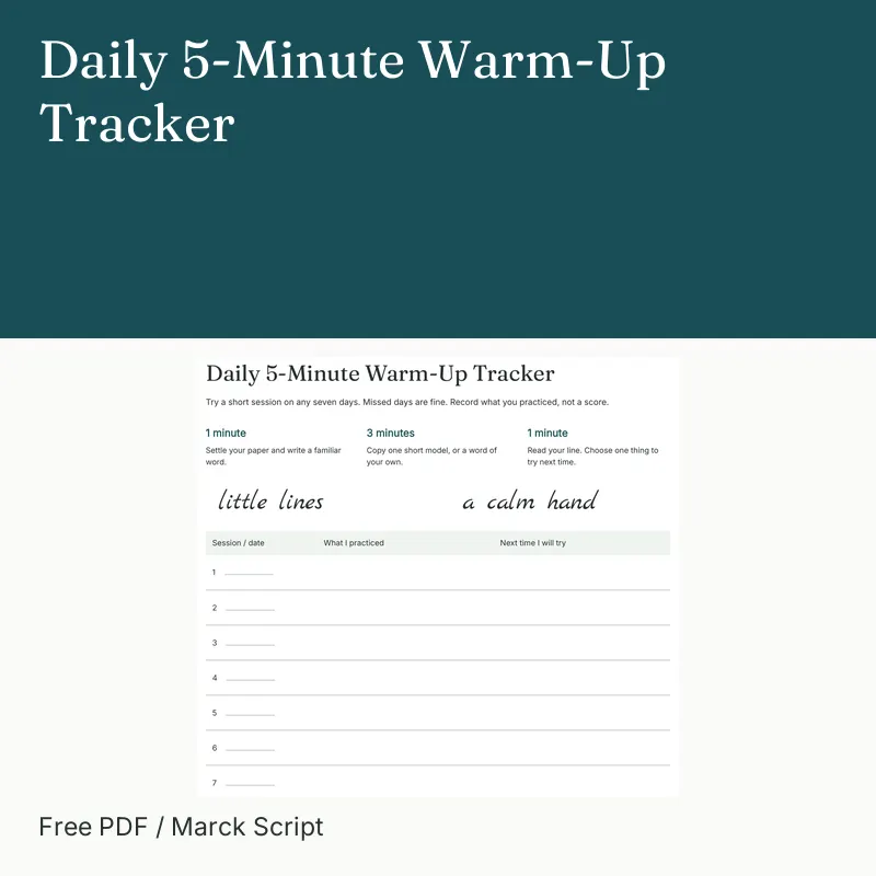 Daily 5-Minute Warm-Up Tracker