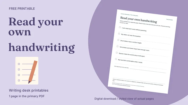 Read your own handwriting: styled actual-page preview