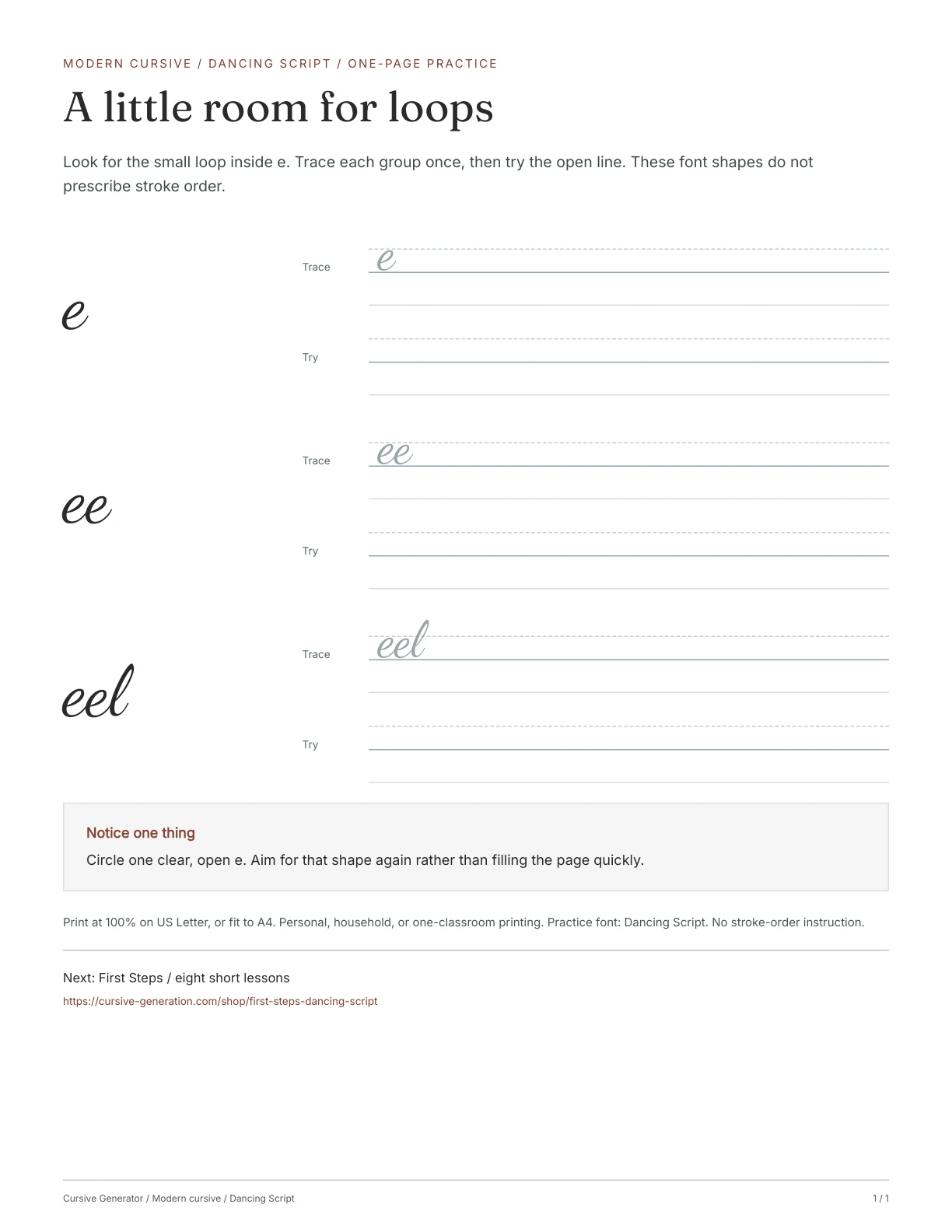 Free Cursive Worksheets and Printable Practice Sheets | Cursive Generator