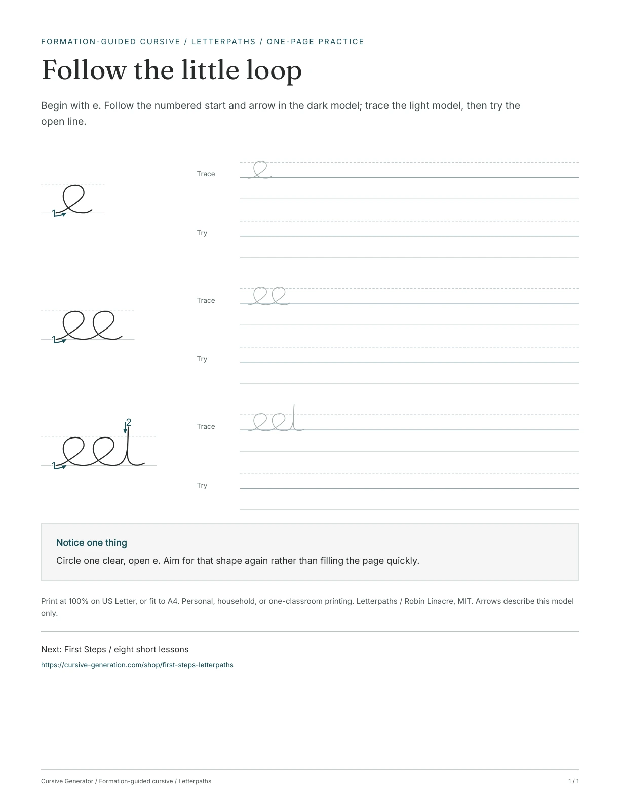 Page 1: Follow the little loop