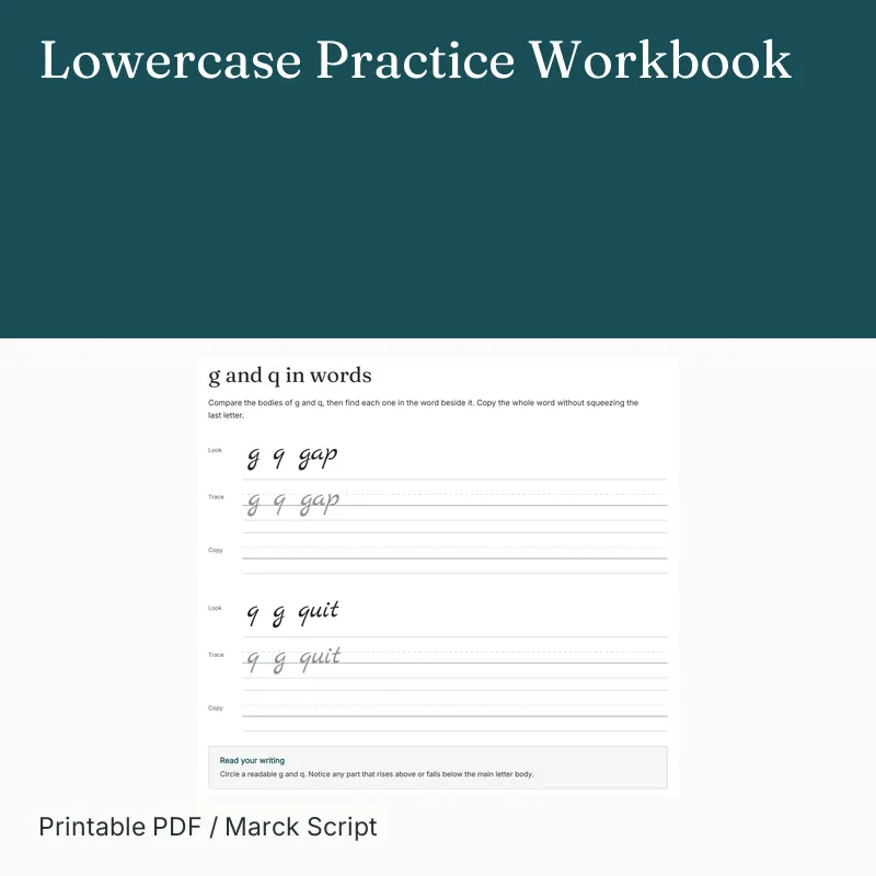 Lowercase Practice Workbook