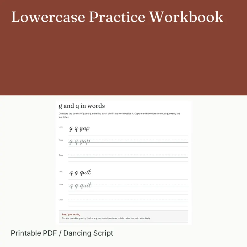 Lowercase Practice Workbook