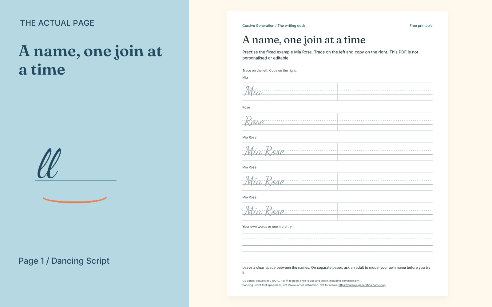 Complete actual page 1: A name, one join at a time