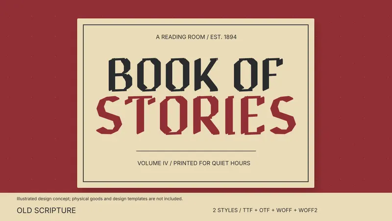 Old Scripture used in an illustrated design