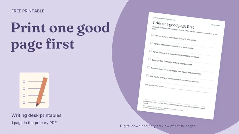 Print one good page first: styled actual-page preview