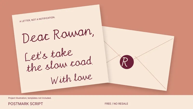 Postmark Script: illustrated project idea; templates not included