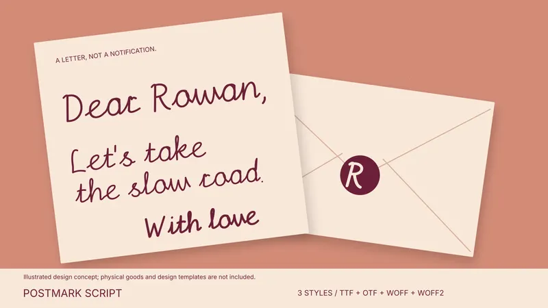Postmark Script used in an illustrated design