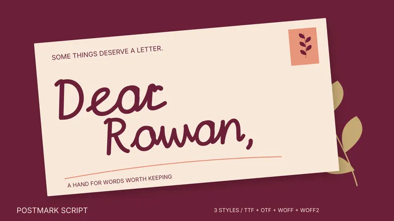 Postmark Script paid font family